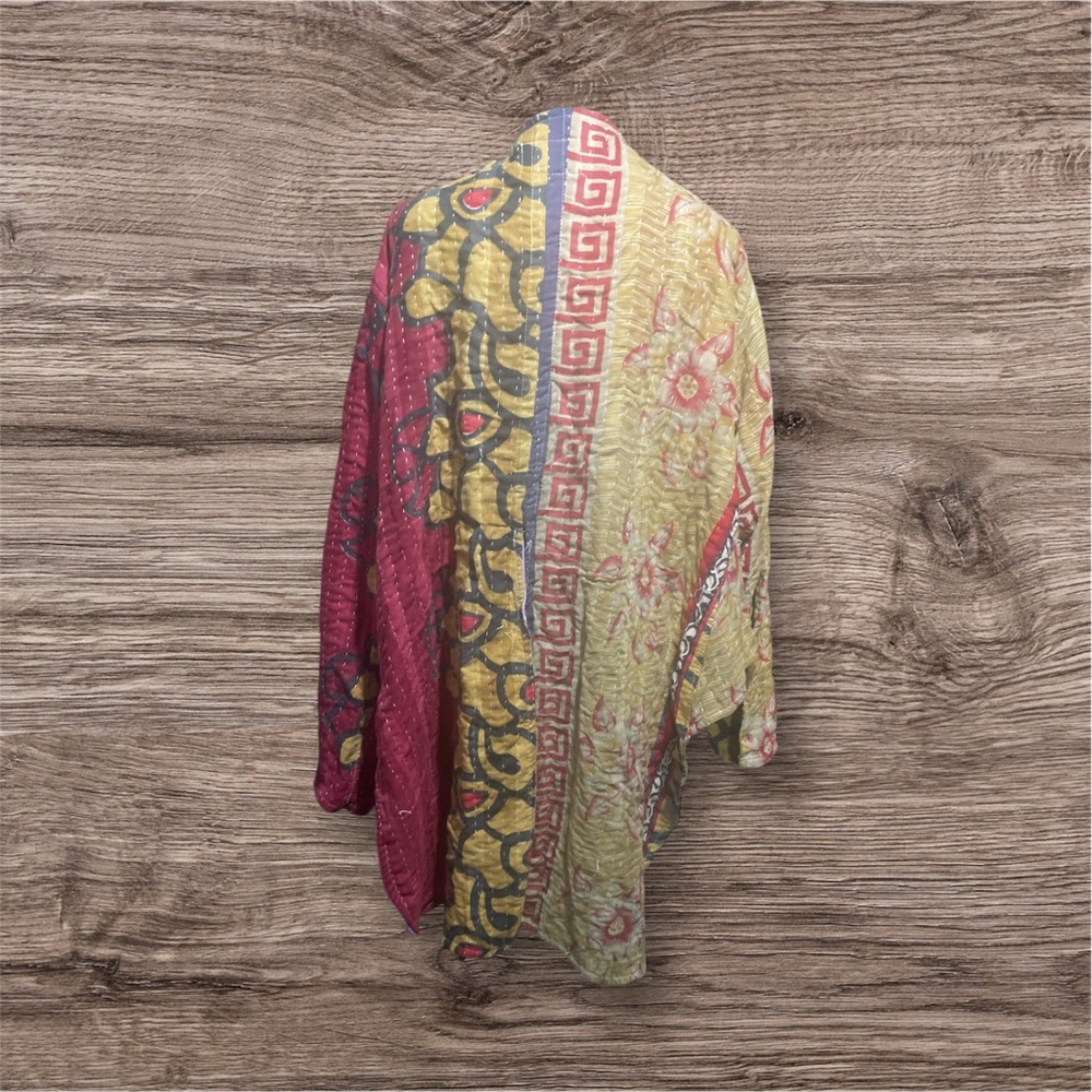 Karma Kantha Multicolor Patchwork High Low Jacket - image 2